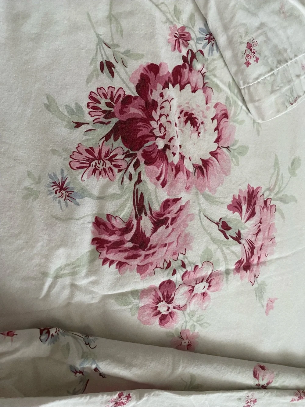 Shabby Chic Pink Floral Cotton Duvet Cover Set